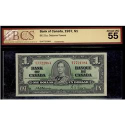 1937 $1 BC-21a #DA7721984 BCS AU55.