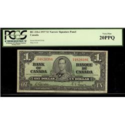 1937 $1 BC-21b-i #HA4820386 Narrow panel PCGS VF20 PPQ