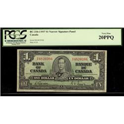 1937 $1 BC-21b-i #HA4820386 Narrow panel PCGS VF20 PPQ