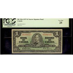 1937 $1 BC-21b-i #HA4388515 Narrow panel PCGS VF25,