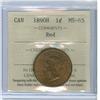 Image 1 : 1890H 1¢ ICCS MS65 Red.  A nicely struck copper-red Gem with