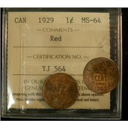 1930 1¢ ICCS MS64  Red.  Excellent strike with clean fields 