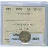 Image 1 : 1894 5¢ ICCS VF-30. Medium heavy toning.