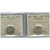 Image 1 : 1927 and 1929 5¢.  Lot of 2 ICCS graded  coins, both ICCS AU