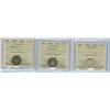 Image 1 : 1858, 1870 Narrow, 1898 Obv.6  Lot of 3 ICCS graded 10¢ coin