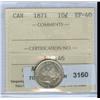 Image 1 : 1871 10¢ ICCS EF-40. A trace of light toning.