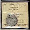 Image 1 : 1880H Narrow 25¢ ICCS F15, a nice problem free example.