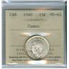 Image 1 : 1940 and 1967.  Lot of 2 ICCS graded  25¢ coins. Both ICCS M