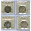 Image 1 : 1906, 1907, 1909 & 1910 Edw Lvs 50¢.  Lot of four coins all 