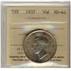Image 1 : 1937 50¢ ICCS MS65.  Lots of lustre with two shades of tone 