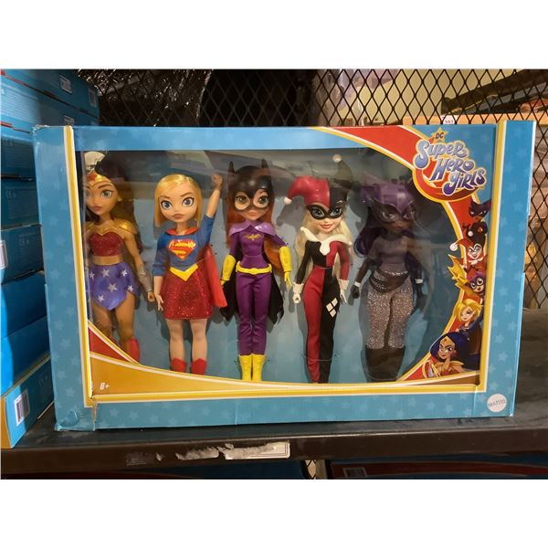 8 BOXES OF SUPERHERO GIRLS , 5 FIGURES PER BOX, WONDER WOMAN, SUPERGIRL, BATGIRL,