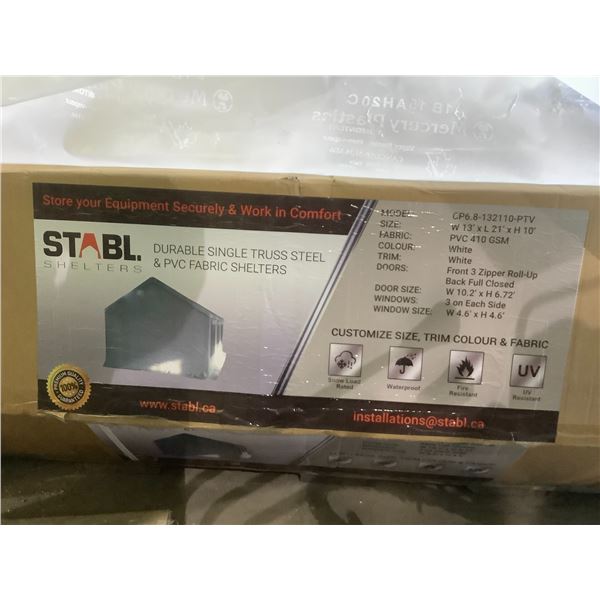 *NEW* STABL SHELTERS DURABLE SINGLE TRUSS STEEL & PVC FABRIC SHELTER MODEL CP6.8-132110-PTV