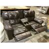 Image 2 : BROWN LEATHER RECLINING SOFA