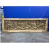 Image 2 : HEAVILY CARVED TEAK MURAL IMPORTED FROM NORTHERN THAILAND 86 X 27"