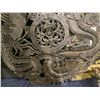 Image 8 : HEAVILY CARVED DRAGON & PHOENIX WOODEN WALL PLAQUE 38 X 40"
