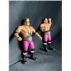 Image 2 : VERY RARE AND COMPLETE HART FOUNDATION JIM THE ANVIL NEIDHART & BRET HITMAN HART WITH BELTS LJN WWF