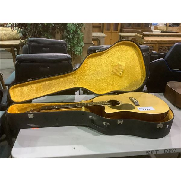 BEAVER CREEK ACOUSTIC ELECTRIC GUITAR LEFT HANDED MODEL BCTD101LCE WITH HARD CARRYING CASE