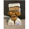 Image 1 : HAND CARVED AND PAINTED PORTRAIT OF AN OLD VANCOUVER SENIOR CITIZEN