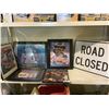 Image 1 : ASSORTED FRAMED PRINTS AND ROAD CLOSED SIGN