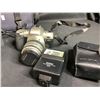 Image 2 : PENTAX 35-80 MZ-7 CAMERA WITH ACCESSORIES AND TRAVEL BAG (LENSES, FLASH, & MORE)