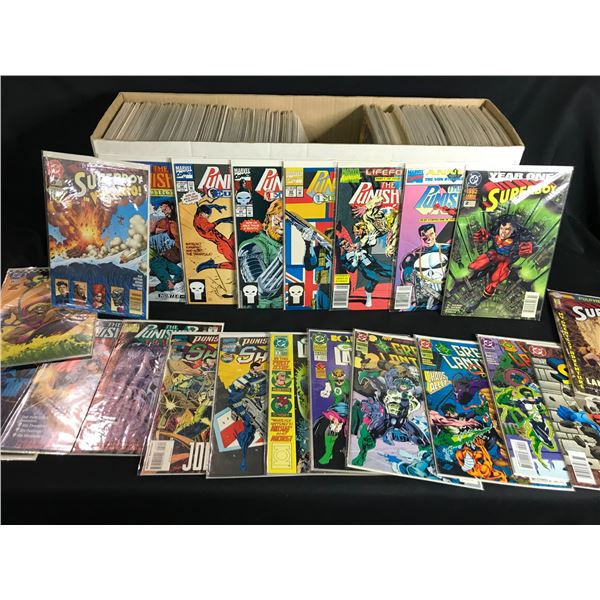 BOX OF ASSORTED MARVEL, DC, DARK HORSE, VALIANT & MORE COMICS INCLUDING; THE PUNISHER, GREEN