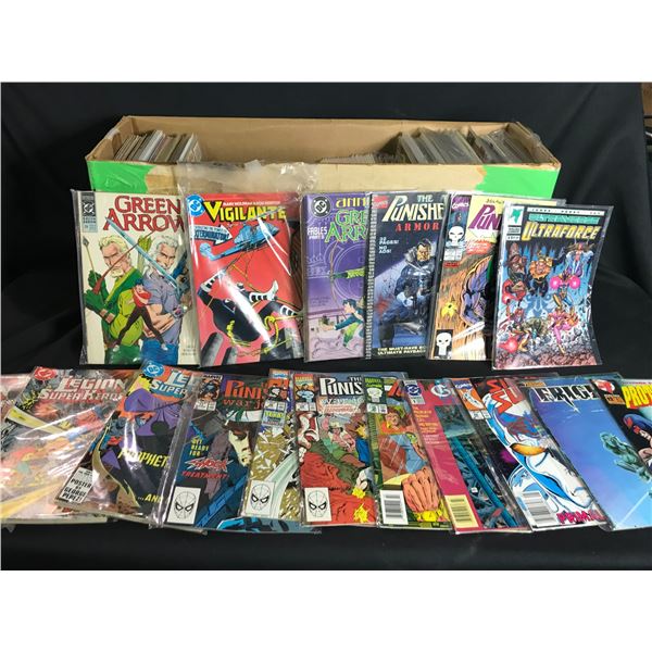 BOX OF ASSORTED MARVEL, DC, VERTIGO, DARK HORSE & MORE COMICS INCLUDING; GREEN ARROW, GRENDEL TALES,