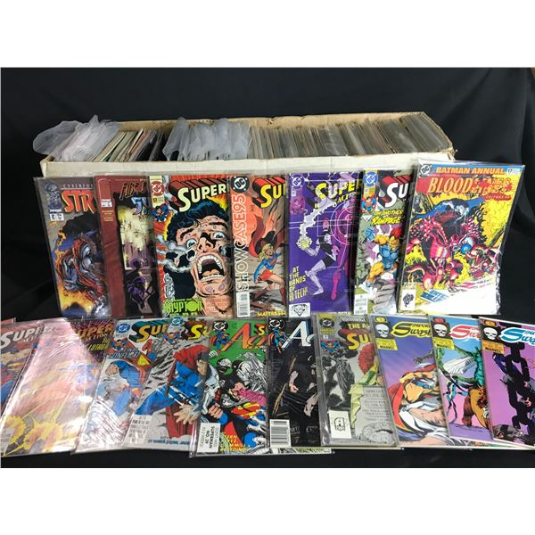 BOX OF ASSORTED MARVEL, VERTIGO, VALIANT, DC @ MORE COMICS INCLUDING; SOLAR, DARE DEVIL, SUPERMAN