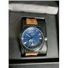 Image 2 : MEN'S LATOR CALIBRE L007 SUB DIAL WATCH, LEATHER/RUBBER HYBRID STRAP,  BLUE DIAL