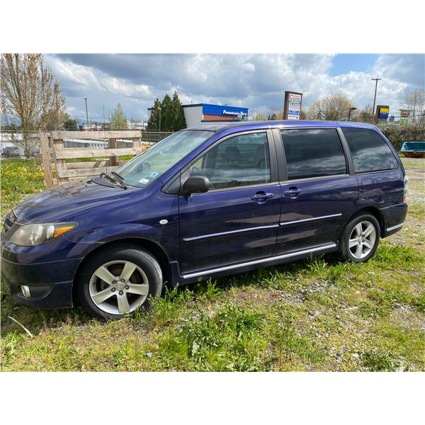 *TOW* 2006 MAZDA MPV, 4DRSW. BLUE, GAS, AUTOMATIC, *MUST TOW, NOT SUITABLE FOR TRANSPORTATION*,