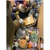 Image 2 : 4 BOXES OF ASSORTED CRAFTING SUPPLIES AND HOUSEHOLD GOODS; YARN, PILLOWS, KNITTING NEEDLES AND MORE