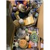 Image 2 : 4 BOXES OF ASSORTED CRAFTING SUPPLIES AND HOUSEHOLD GOODS; YARN, PILLOWS, KNITTING NEEDLES AND MORE