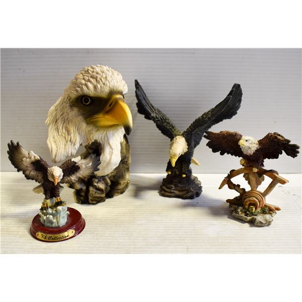 LOT OF 4 EAGLE DECOR PIECES