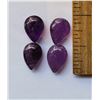 Image 1 : 20)  LOT OF 4 NATURAL PEAR SHAPED AMETHYST