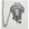 Image 1 : 11)  SILVER TONE WITH SHADES OF GREY CAMEO