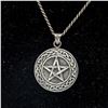 Image 2 : .925 STERLING SILVER PENTAGRAM NECKLACE W/ .925