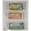 Image 1 : x3 OLD CANADA $1 AND $1 DOLLAR BANK NOTES, UNC.