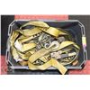 Image 1 : BOX OF 3 RATCHET STRAPS WITH CHAIN & HOOK