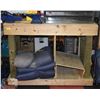 Image 1 : WOOD TOOL BENCH W/ VISE ATTACHED APPROX 48" X 22"