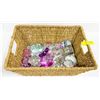 BASKET (16"X12"X7") WITH COLLECTION OF