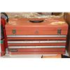 Image 1 : RED STEEL 3-DRAWER BENCH TOOLBOX FULL OF