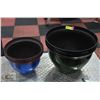 4 NEW GREEN/BLUE PLANT POTS