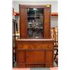 Image 1 : VINTAGE DECO STYLE WALNUT SMALL CHINA CABINET