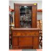 Image 1 : VINTAGE DECO STYLE WALNUT SMALL CHINA CABINET