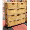 Image 1 : WICKER/METAL STORAGE- 5 DRAWER- 27.5" X 13" X 31"