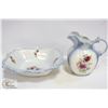 ANTIQUE WASH PITCHER & BASIN - ARNEL'S POTTERY