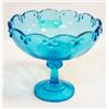 Image 1 : 1960'S BLUE TEARDROP COMPOTE BY INDIANA GLASS