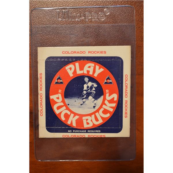 1976-77 Rockies Puck Bucks