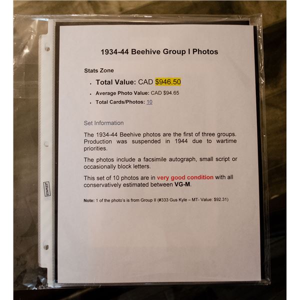 1934-44 Beehive Group I Photos (G1)