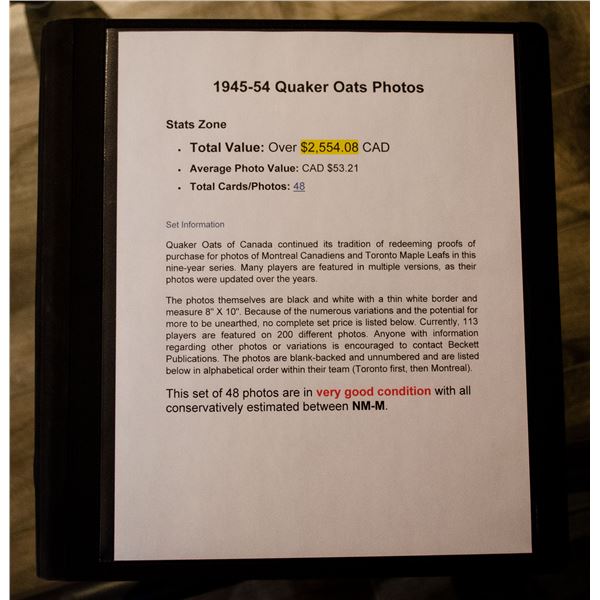 1945-54 Quaker Oats Photos (Q2)