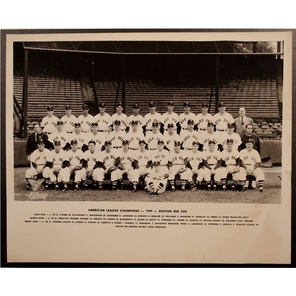 1949 Boston Red Sox Team Photo